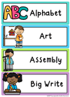 NSW Font Visual Timetable | Editable | Rainbow Brights | Aussie Fonts - Miss Jacobs Little Learners