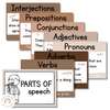 Parts of Speech Posters | Ombre Neutral English Classroom Decor - Miss Jacobs Little Learners