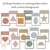 Shape Posters | Modern Simple Boho Classroom Decor | Editable - Miss Jacobs Little Learners
