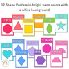 Shape Posters | Modern Simple Brights | Rainbow Classroom Decor | Editable - Miss Jacobs Little Learners