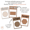Shape Posters | Ombre Neutrals Calm Classroom Decor | Editable - Miss Jacobs Little Learners