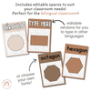Shape Posters | Spotty Neutrals Calm Classroom Decor | Editable - Miss Jacobs Little Learners