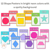 Shape Posters | Spotty Rainbow Brights Classroom Decor | Editable - Miss Jacobs Little Learners