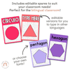 Shape Posters | Spotty Rainbow Brights Classroom Decor | Editable - Miss Jacobs Little Learners