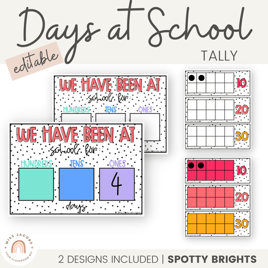 Days At School Tally Display - Spotty Bright Decor