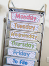SPOTTY BRIGHTS | TEACHER TROLLEY LABELS | EDITABLE - Miss Jacobs Little Learners