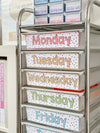 SPOTTY BRIGHTS | TEACHER TROLLEY LABELS | EDITABLE - Miss Jacobs Little Learners